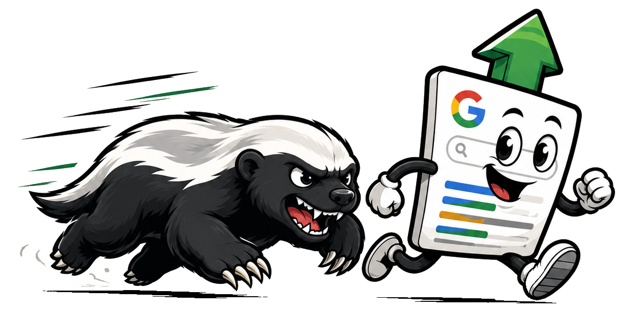 Honey Badger SEO chasing your rankings up Google